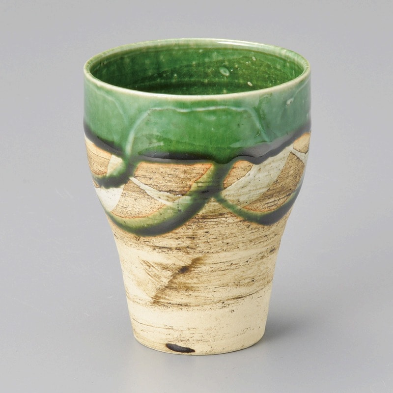 金正陶器 クビレフリーカップ(オリベ) 1個(ご注文単位1個)【直送品】
