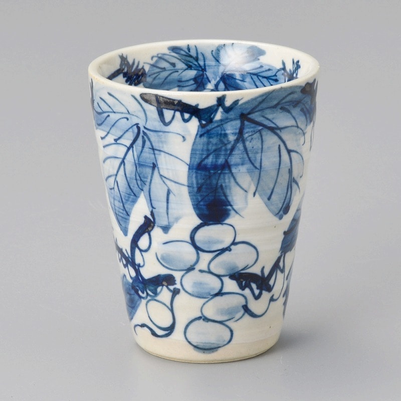 金正陶器 染ぶどうフリーカップ(青) 1個(ご注文単位1個)【直送品】
