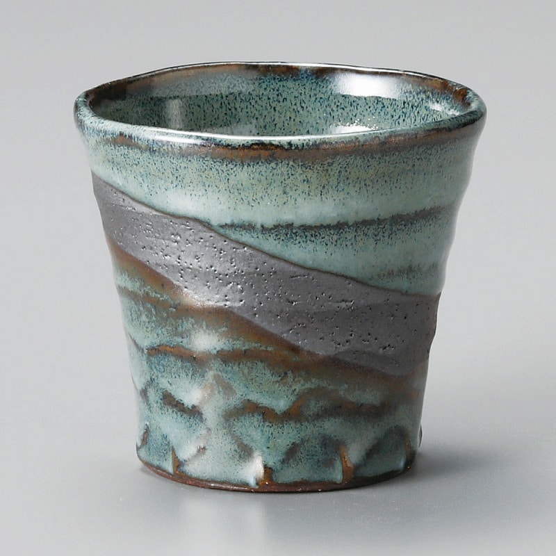 金正陶器 均窯黒塗分面取カップ 1個(ご注文単位1個)【直送品】