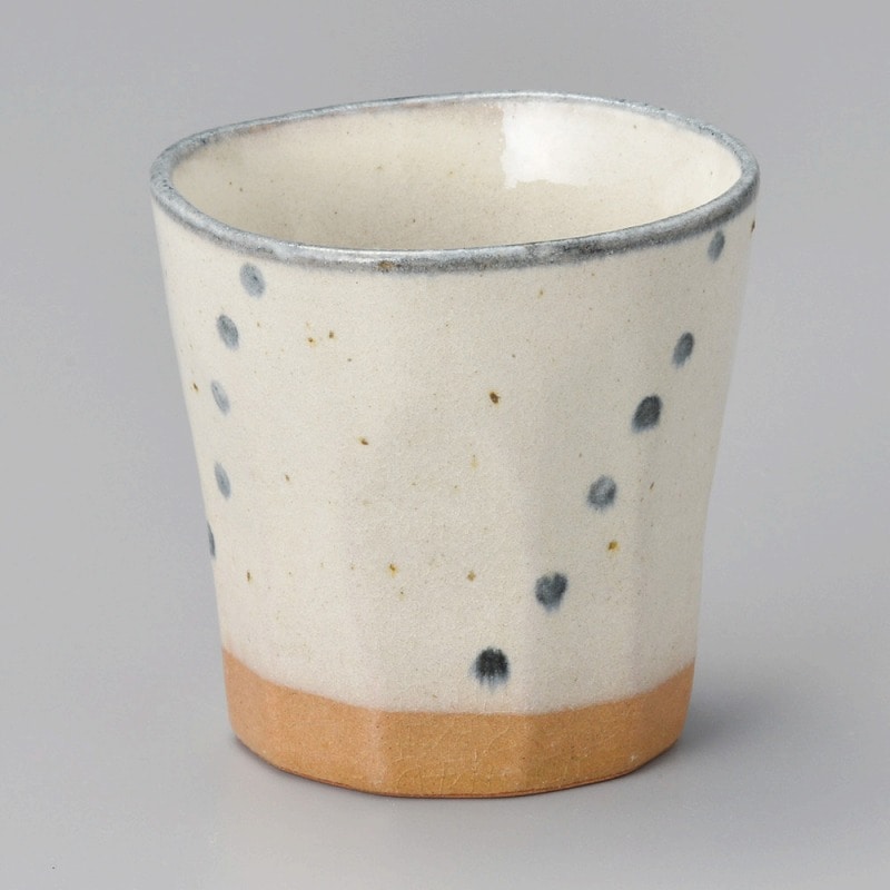 金正陶器 粉引六点水玉ソギロックカップ 1個(ご注文単位1個)【直送品】