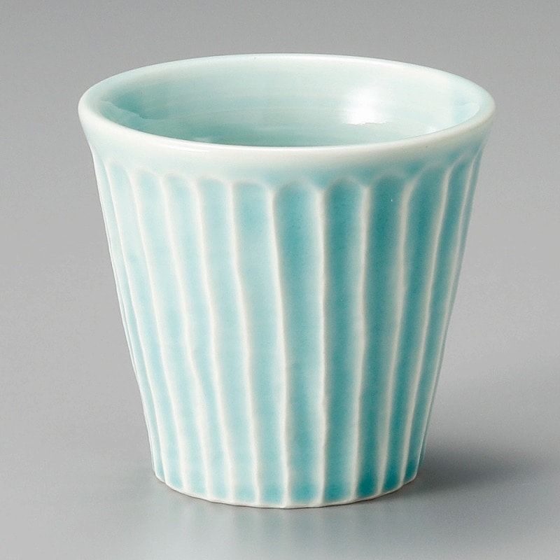 金正陶器 トルコ青磁しのぎロック 1個(ご注文単位1個)【直送品】
