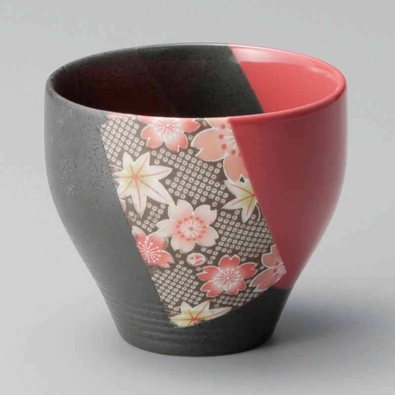 金正陶器 赤黒ヌリ分カフェカップ 1個(ご注文単位1個)【直送品】