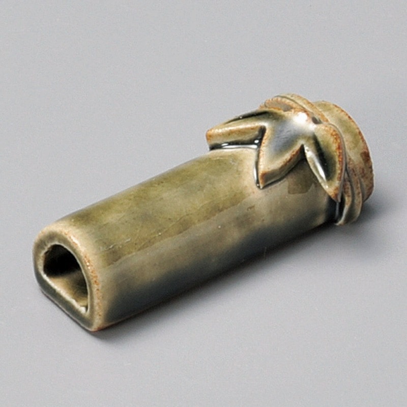 金正陶器 よもぎ竹筒箸置 1個(ご注文単位1個)【直送品】