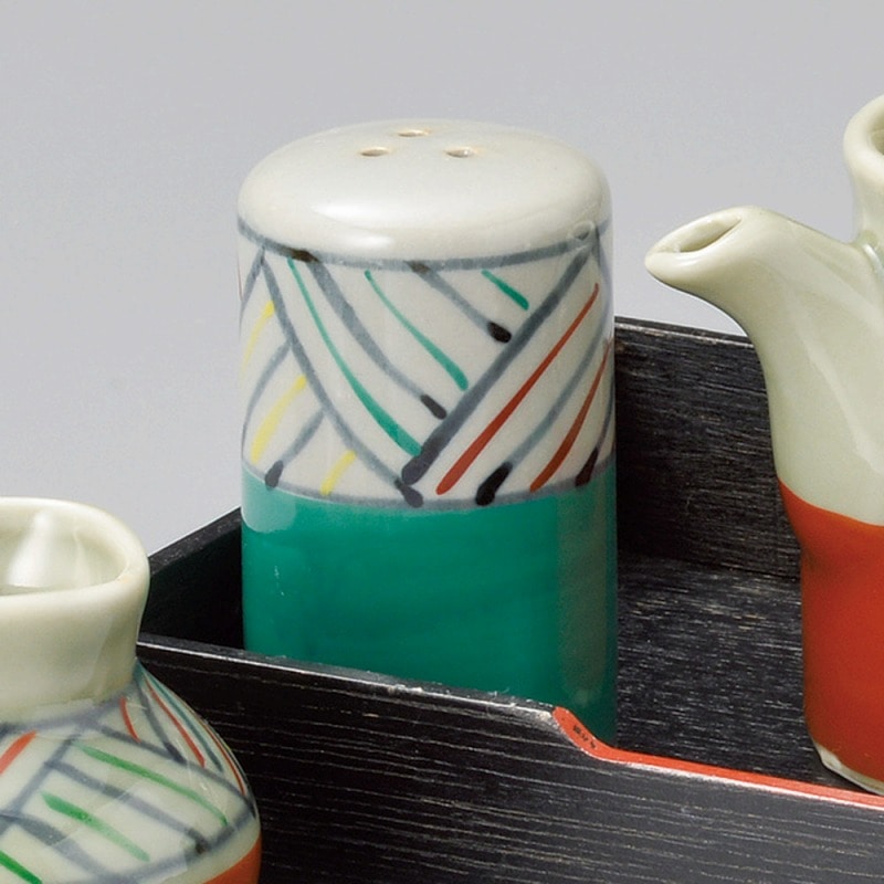 金正陶器 アジロ胡椒入緑(三ツ穴) 1個(ご注文単位1個)【直送品】