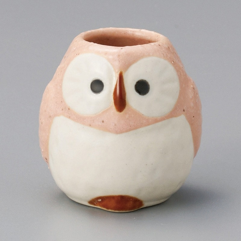 金正陶器 ふくろう楊枝立(ピンク) 1個(ご注文単位1個)【直送品】
