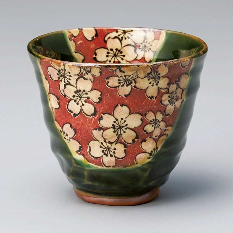 金正陶器 織部舞桜湯呑 1個(ご注文単位1個)【直送品】