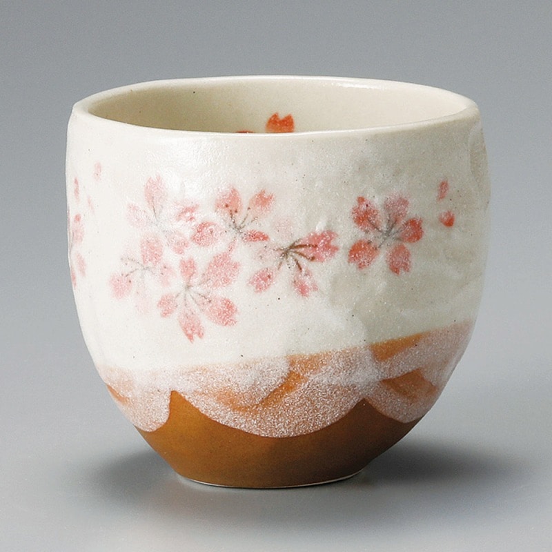 金正陶器 平安桜(赤)腰丸カップ 1個(ご注文単位1個)【直送品】