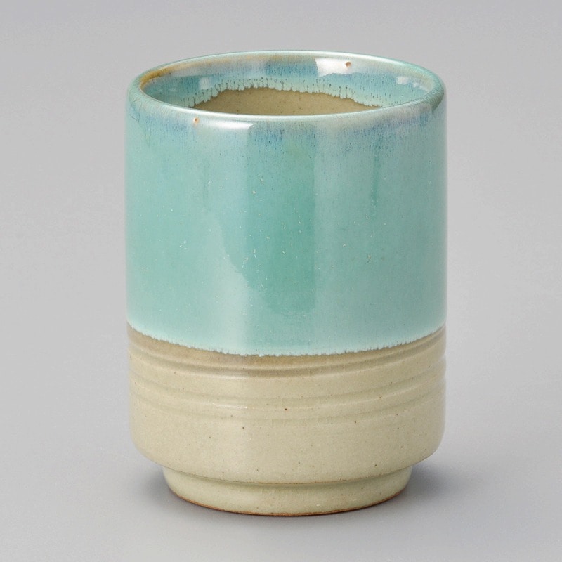 金正陶器 青益子切立寿司湯呑 1個(ご注文単位1個)【直送品】