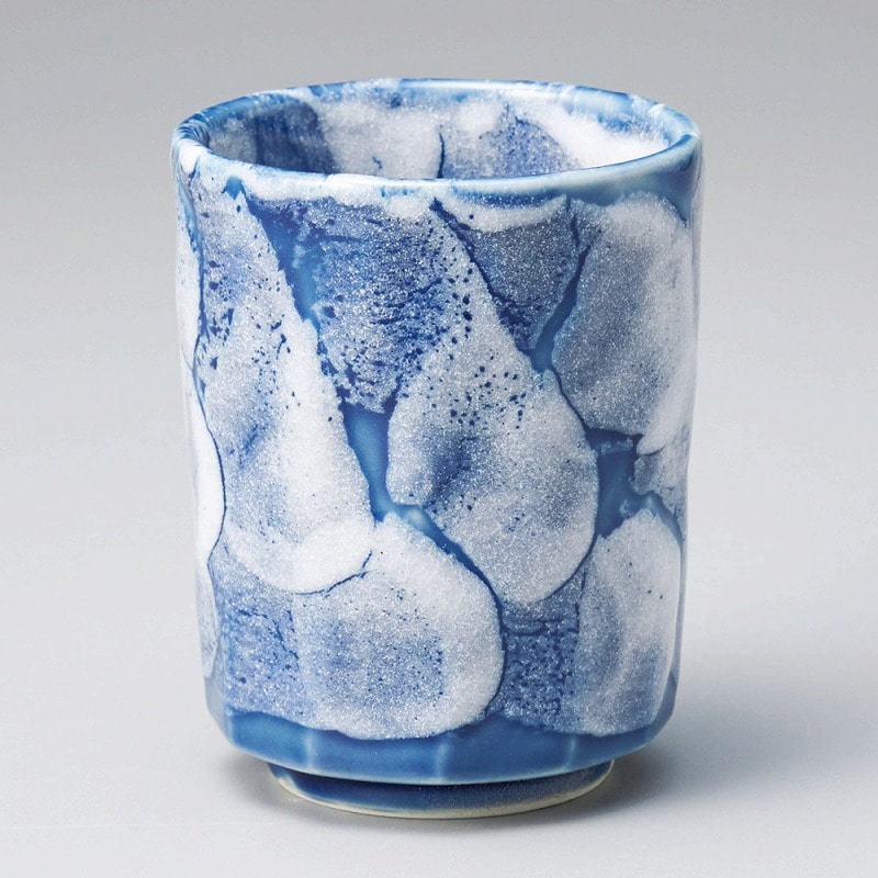 金正陶器 志野ダイヤ青寿司湯呑 1個(ご注文単位1個)【直送品】