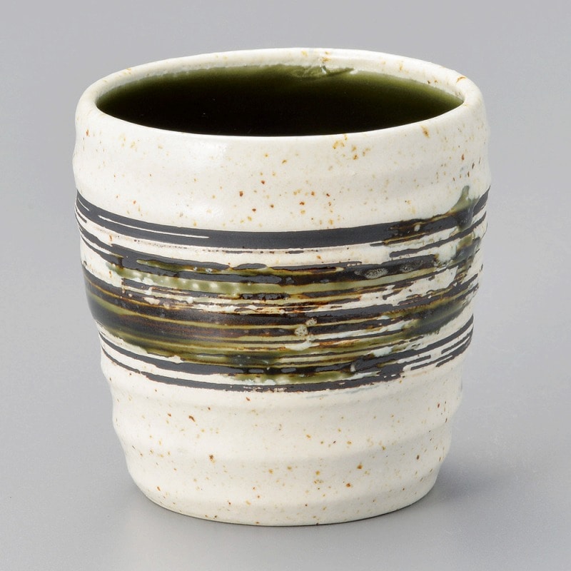 金正陶器 白刷毛目中織部湯呑 1個(ご注文単位1個)【直送品】