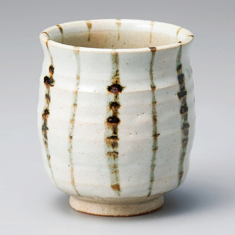 金正陶器 白イガサビ十草寿司湯呑 1個(ご注文単位1個)【直送品】