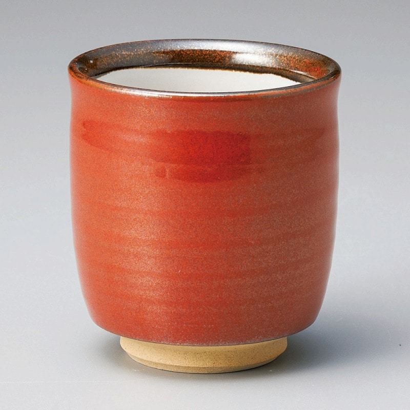 金正陶器 赤鉄砂寿司湯呑 1個(ご注文単位1個)【直送品】