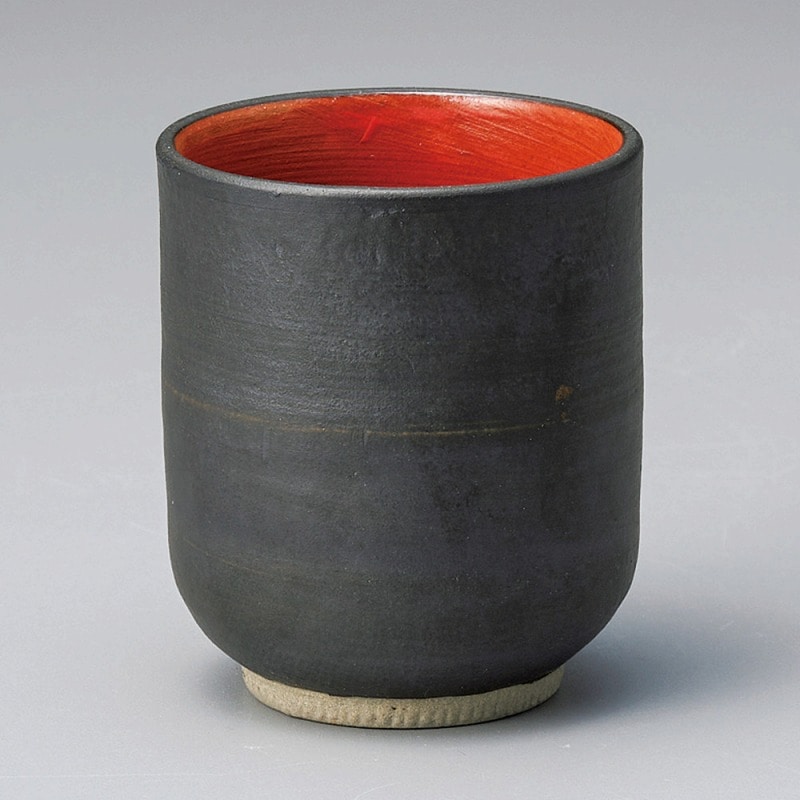 金正陶器 黒塗内朱長湯呑 1個(ご注文単位1個)【直送品】