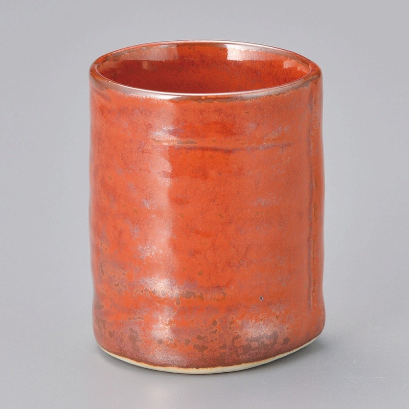 金正陶器 朱赤切込湯呑 1個(ご注文単位1個)【直送品】