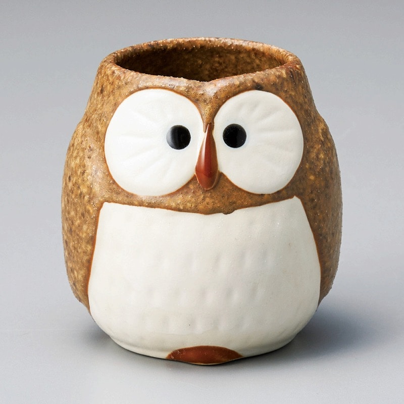 金正陶器 ふくろう長湯呑(茶) 1個(ご注文単位1個)【直送品】