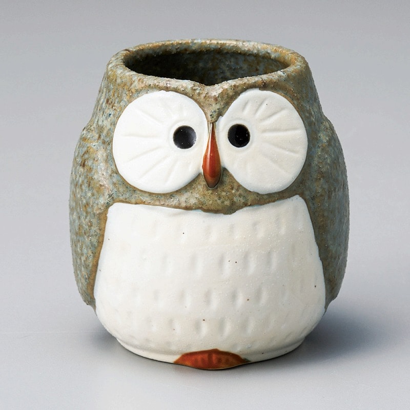 金正陶器 ふくろう長湯呑(青) 1個(ご注文単位1個)【直送品】