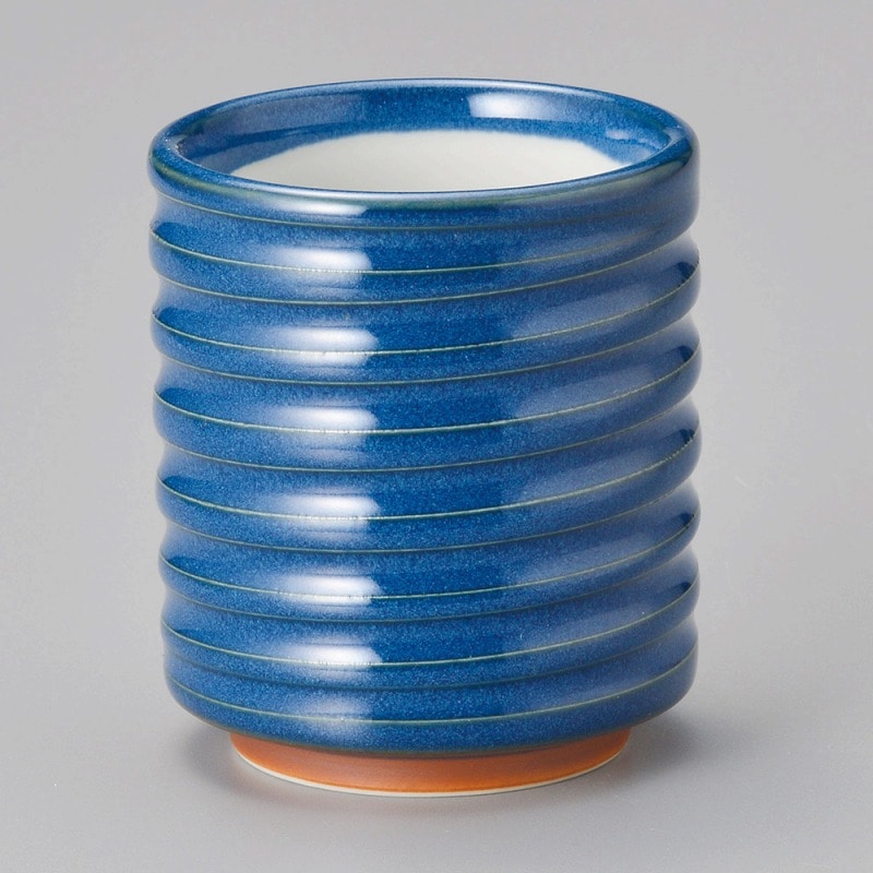 金正陶器 なまこブルーけずり渦湯呑 1個(ご注文単位1個)【直送品】