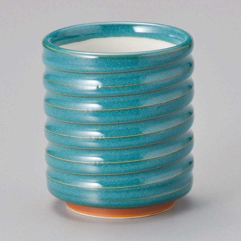 金正陶器 なまこグリーンけずり渦湯呑 1個(ご注文単位1個)【直送品】