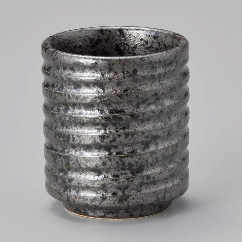 金正陶器 黒水晶けずり渦湯呑 1個(ご注文単位1個)【直送品】