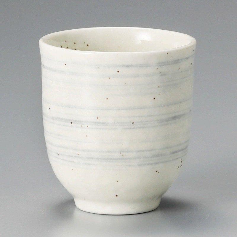 金正陶器 うず粉引グレー 湯呑 1個(ご注文単位1個)【直送品】