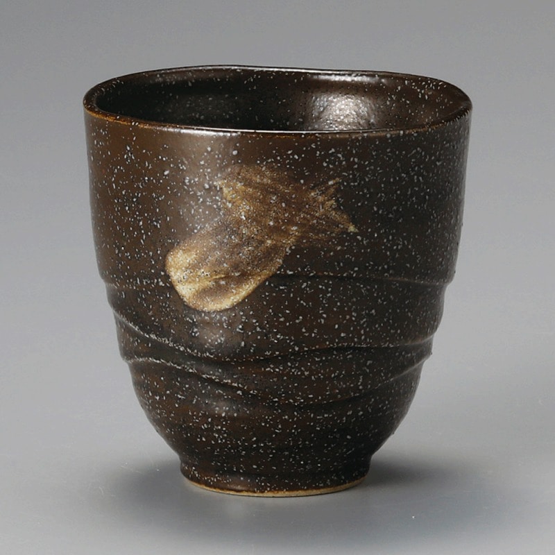 金正陶器 さざ波湯呑(黒) 1個(ご注文単位1個)【直送品】