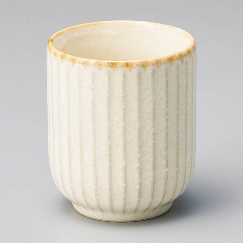 金正陶器 白マットトクサ型湯呑 1個(ご注文単位1個)【直送品】