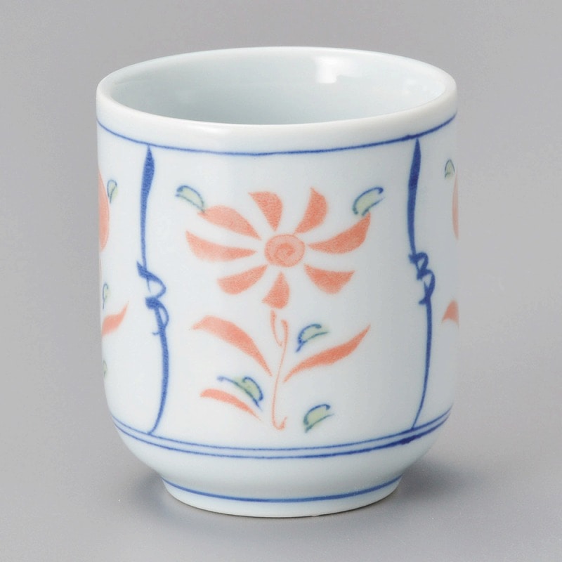 金正陶器 赤小花湯呑 1個(ご注文単位1個)【直送品】