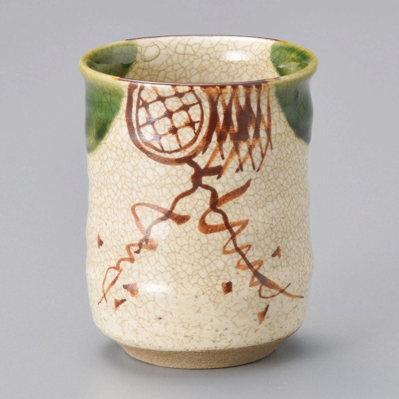 金正陶器 織部湯呑(大)(手造り) 1個(ご注文単位1個)【直送品】