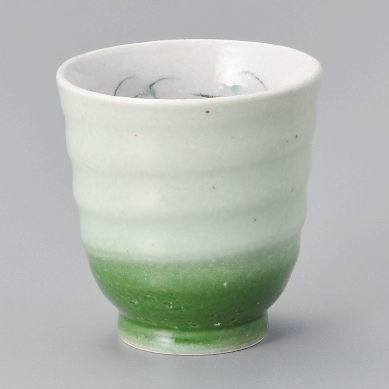 金正陶器 バラ湯呑(緑) 1個(ご注文単位1個)【直送品】