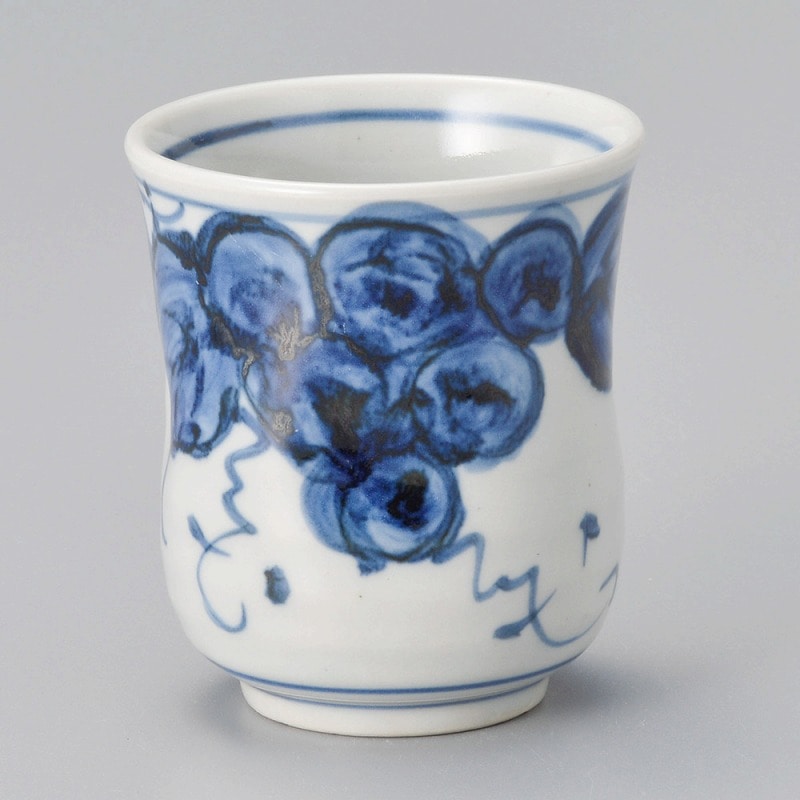 金正陶器 手描き葡萄(ぶどう)湯呑(大) 1個(ご注文単位1個)【直送品】