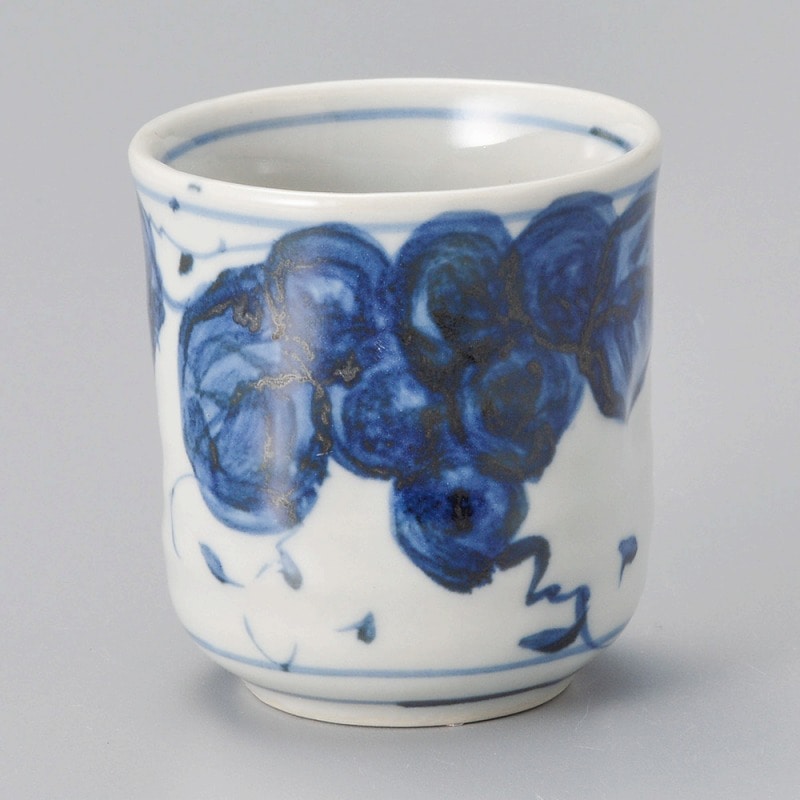 金正陶器 手描き葡萄(ぶどう)湯呑(小) 1個(ご注文単位1個)【直送品】