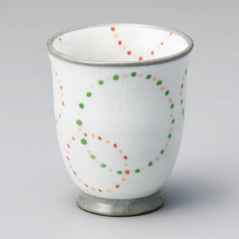 金正陶器 輪つなぎ湯呑(赤) 1個(ご注文単位1個)【直送品】