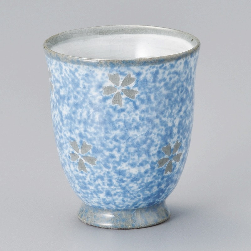金正陶器 吹サクラコップ 青(大) 1個(ご注文単位1個)【直送品】