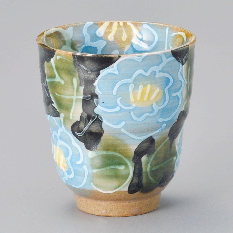 金正陶器 青いボタン湯呑 1個(ご注文単位1個)【直送品】