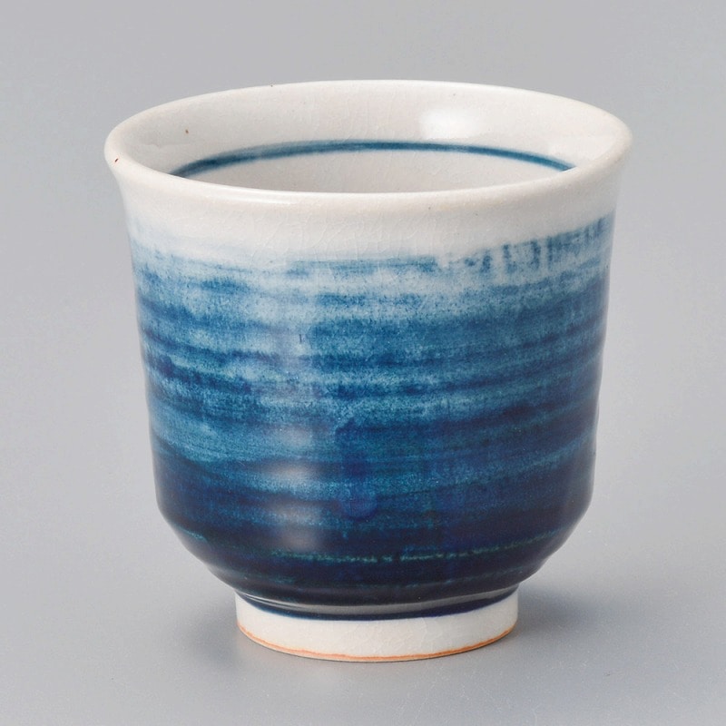 金正陶器 青ボカシ湯呑(大) 1個(ご注文単位1個)【直送品】