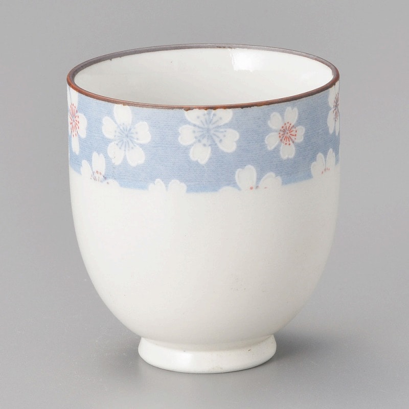 金正陶器 お花見ナツメ湯呑(ブルー) 1個(ご注文単位1個)【直送品】