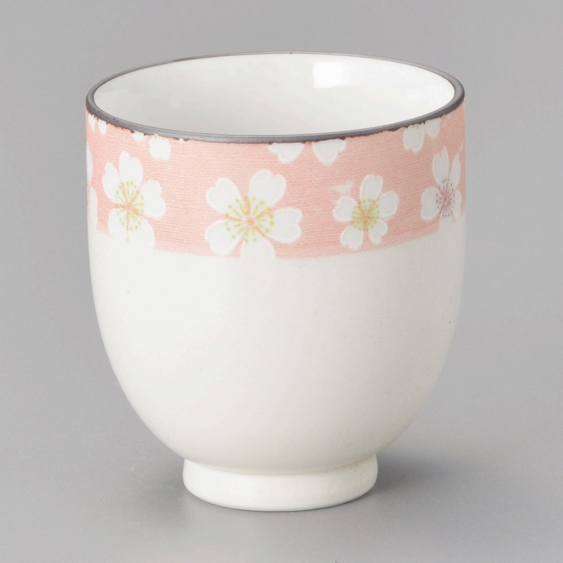 金正陶器 お花見ナツメ湯呑(ピンク) 1個(ご注文単位1個)【直送品】