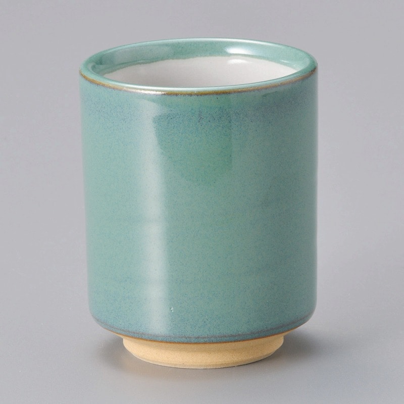 金正陶器 グリーン厚口中湯呑 1個(ご注文単位1個)【直送品】