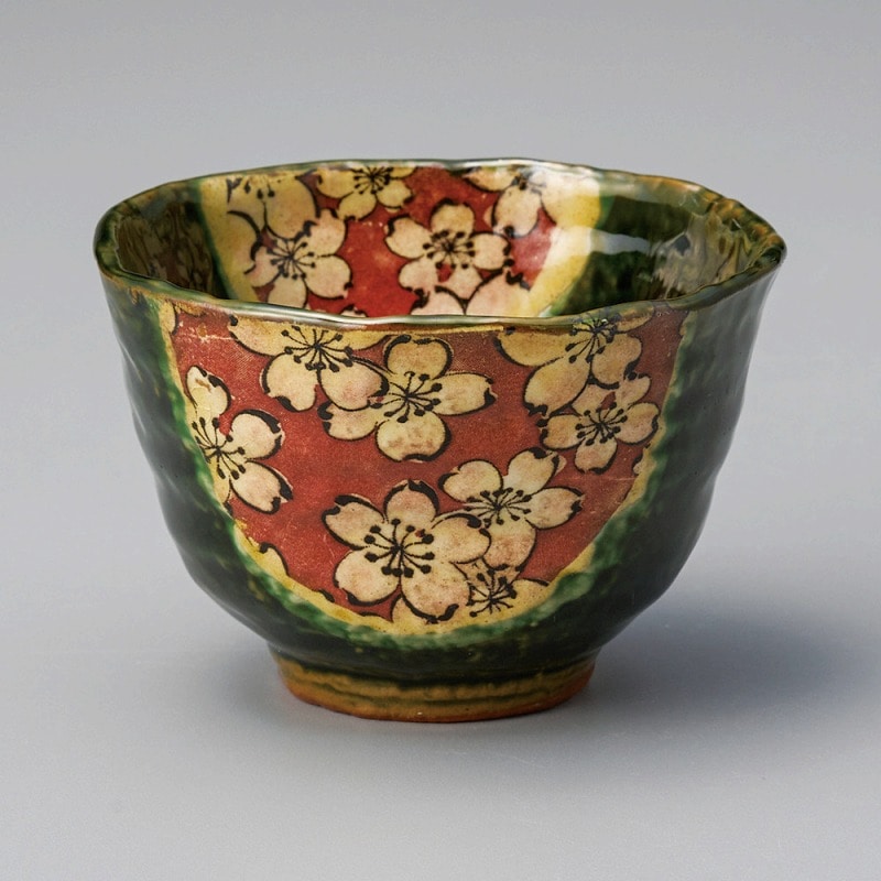 金正陶器 織部舞桜煎茶 1個(ご注文単位1個)【直送品】