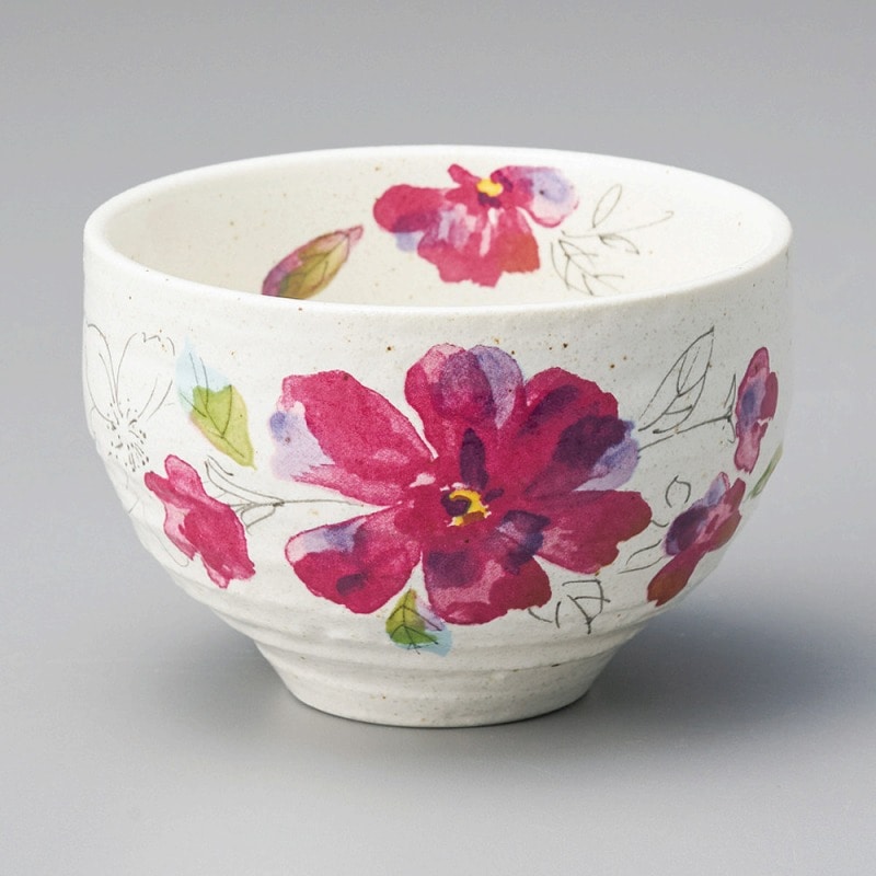 金正陶器 赤い花一服碗 1個(ご注文単位1個)【直送品】