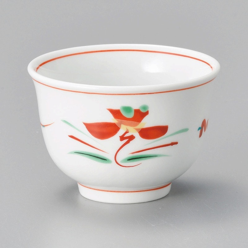 金正陶器 赤絵花紋反煎茶 1個(ご注文単位1個)【直送品】