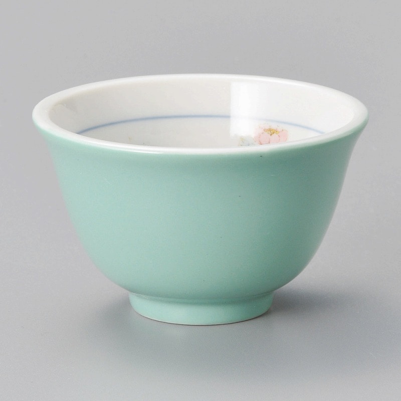 金正陶器 ヒスイ小花厚口反煎茶 1個(ご注文単位1個)【直送品】