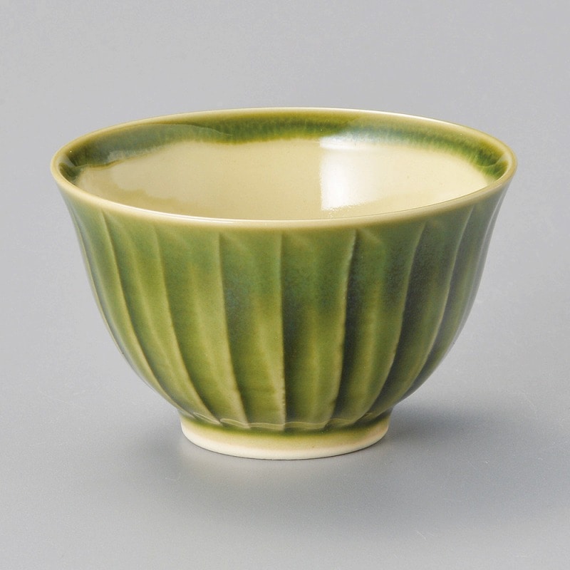 金正陶器 織部ソギ反千茶 1個(ご注文単位1個)【直送品】