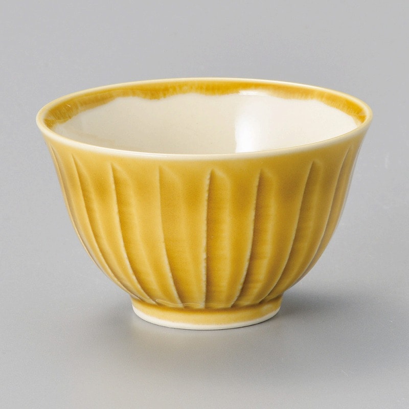 金正陶器 黄瀬戸ソギ反千茶 1個(ご注文単位1個)【直送品】