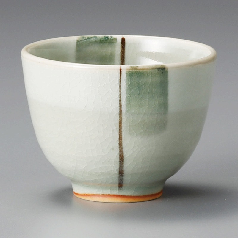 金正陶器 茶線刷毛目GR反千茶 1個(ご注文単位1個)【直送品】