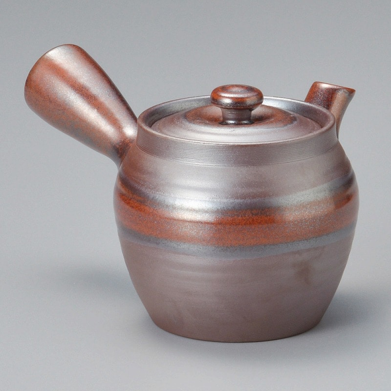 金正陶器 萬古焼木米辰砂急須(丸アミ) 1個(ご注文単位1個)【直送品】