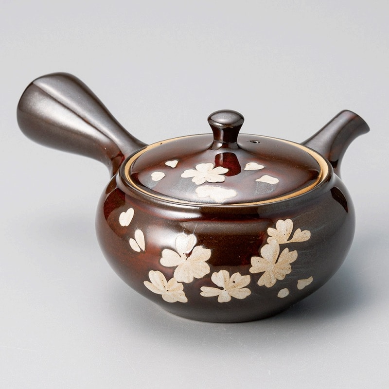 金正陶器 さくら平丸紫急須(さわやか網) 1個(ご注文単位1個)【直送品】