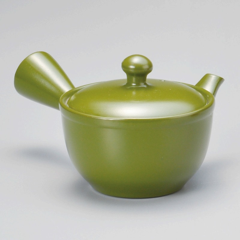 金正陶器 緑碗型急須(平アミ) 1個(ご注文単位1個)【直送品】