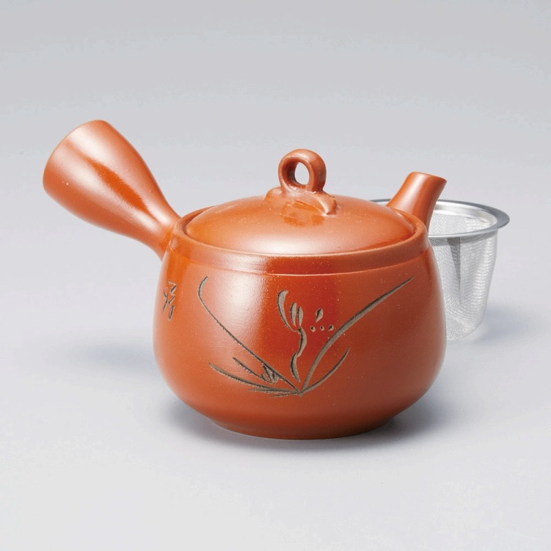金正陶器 朱ラン彫急須(カゴアミ) 1個(ご注文単位1個)【直送品】