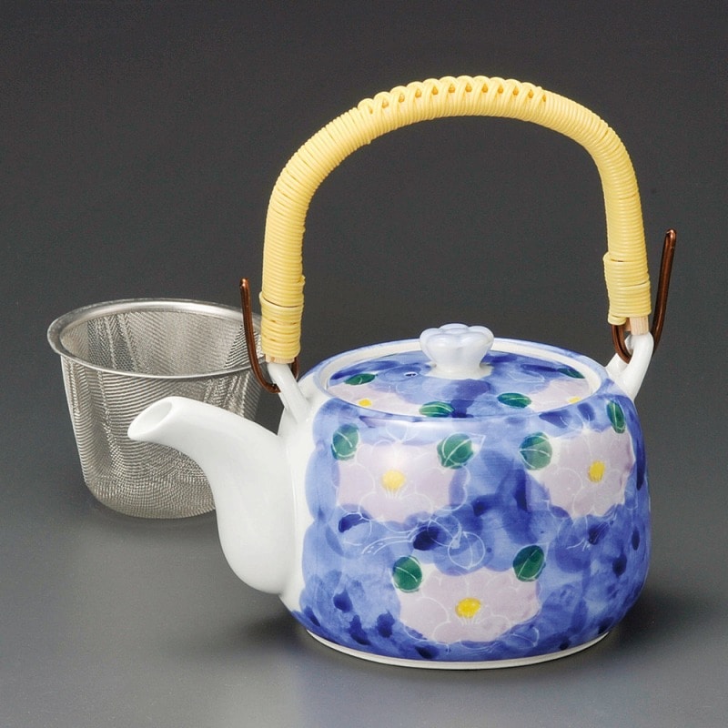 金正陶器 紫花5号土瓶(Uアミ付) 1個(ご注文単位1個)【直送品】